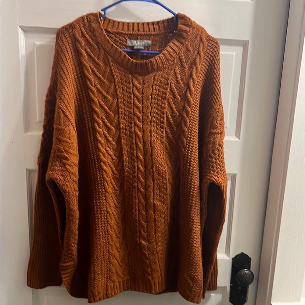 Cable Knit Sweater - Rust